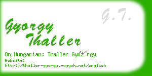 gyorgy thaller business card